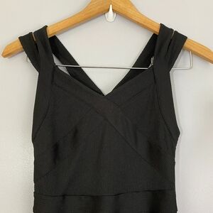 Armani Exchange Strappy and Stretchy Little Black Dress